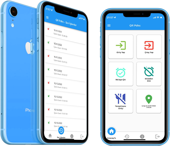QR PDKS mobile application on phone